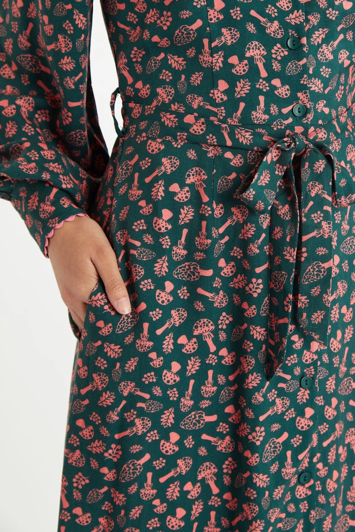 Louche Tabitha Mushroom Magic Print Shirt Dress JOY