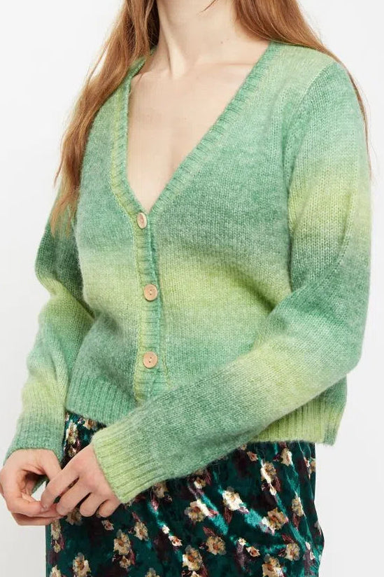 Thao V Neck Space Dyed Cardigan