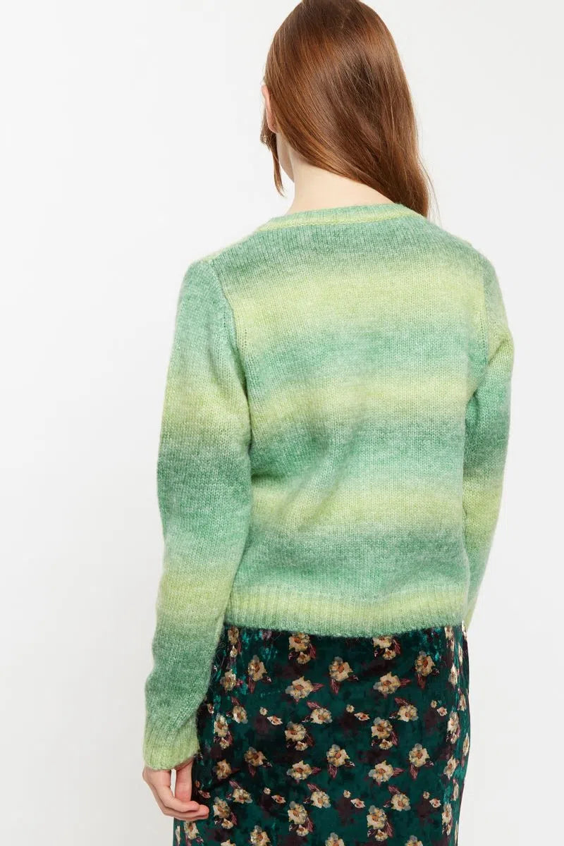 Thao V Neck Space Dyed Cardigan