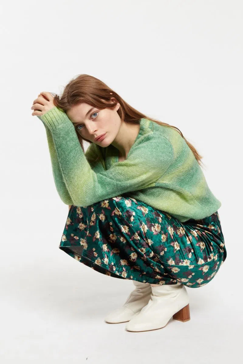 Thao V Neck Space Dyed Cardigan