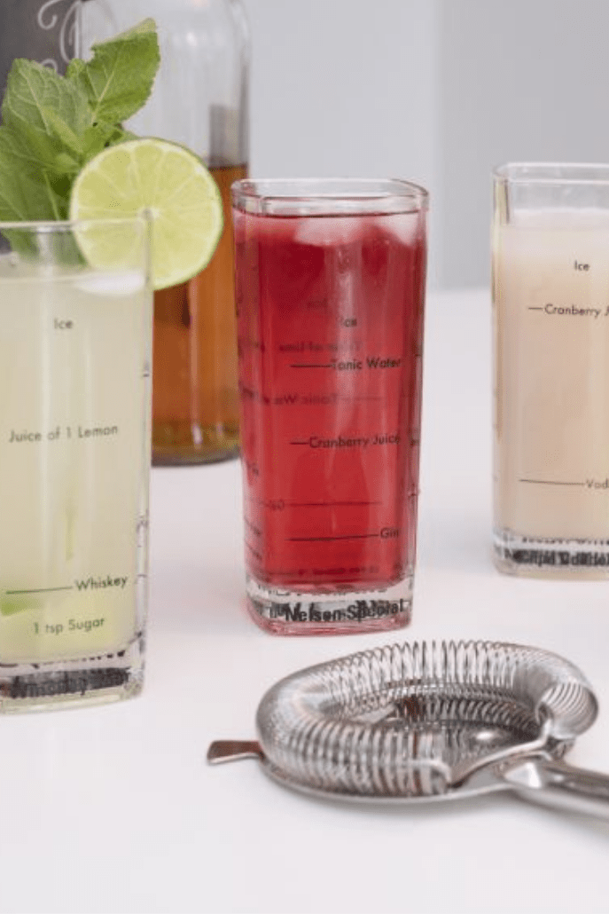 Set Of 4 Tall Bartending Glasses JOY