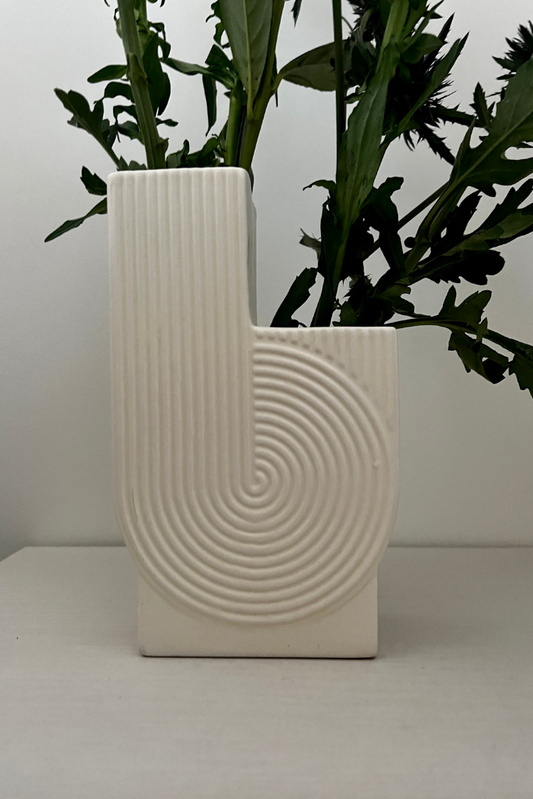 Designer Ribbed Vase