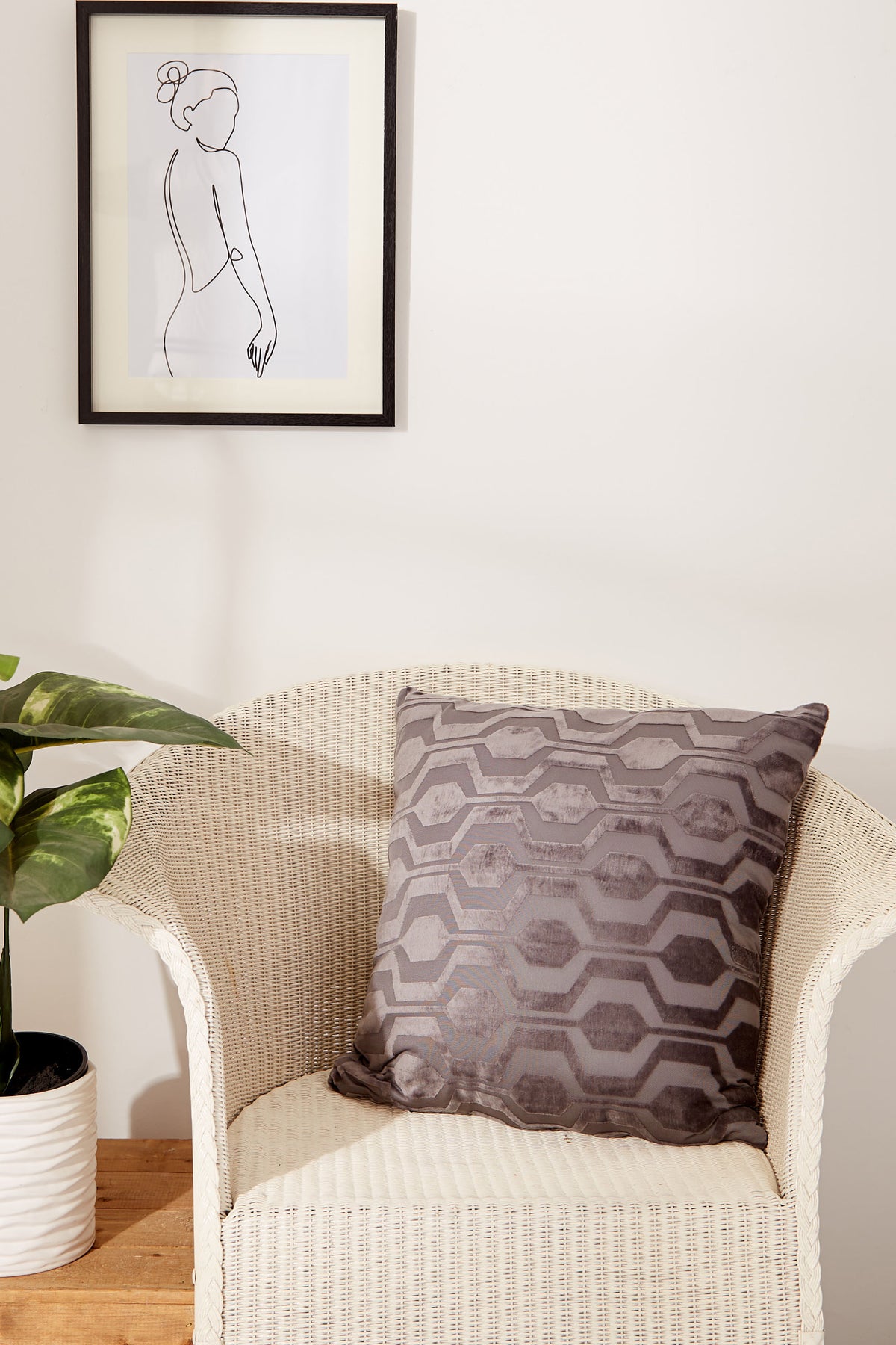 Velvet Geometric Design Cushion