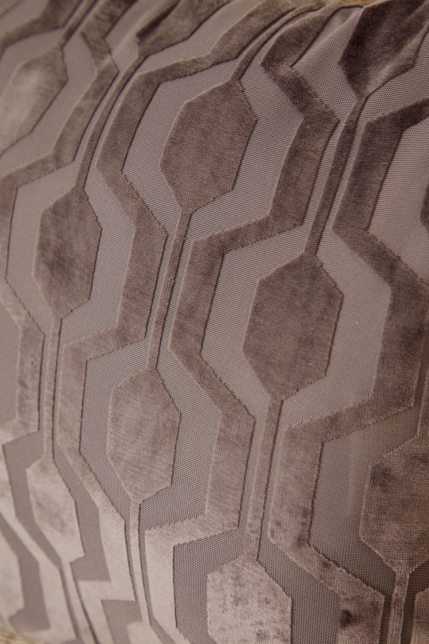 Velvet Geometric Design Cushion Grey