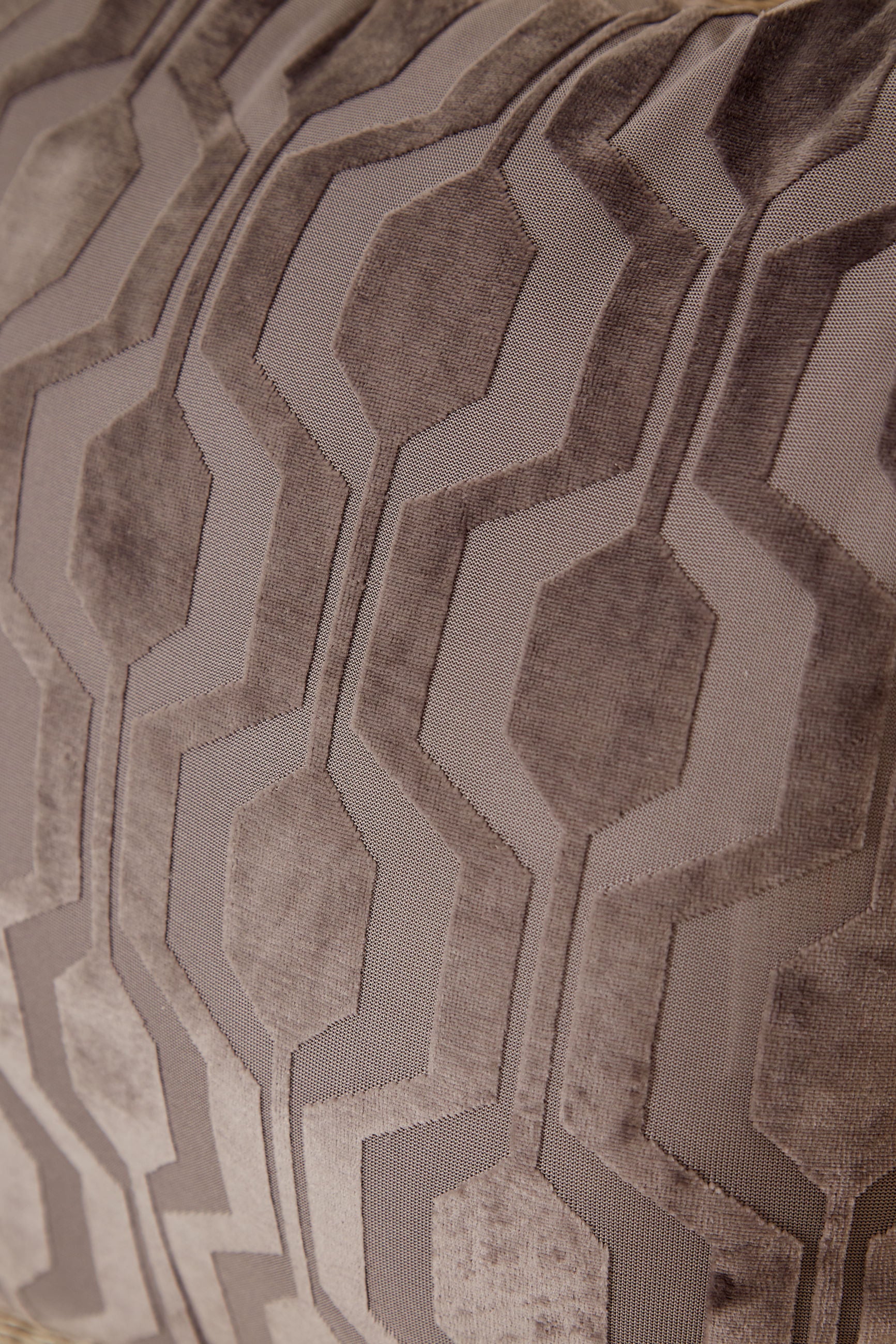 Velvet Geometric Design Cushion Grey - Styled