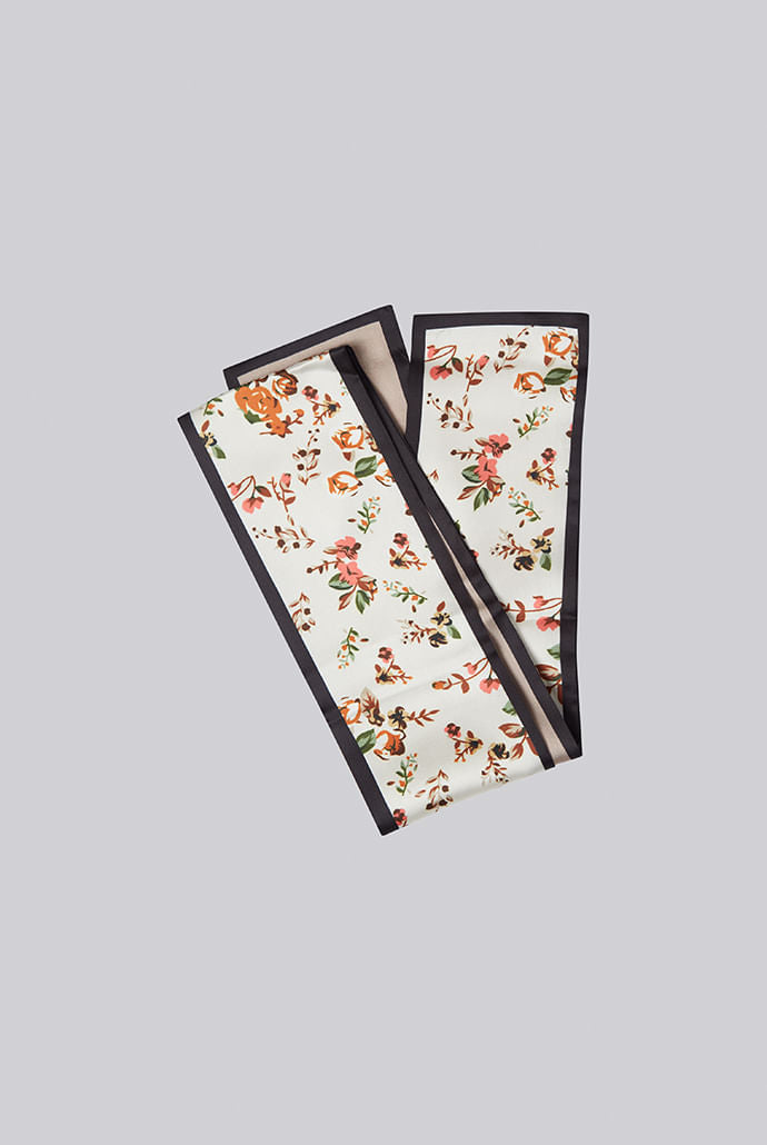 Louche Virginia Floral Narrow Scarf - Styled