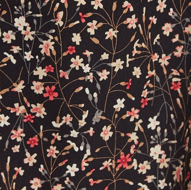 Louche Kiyo Wax Flower Print Midi Skirt