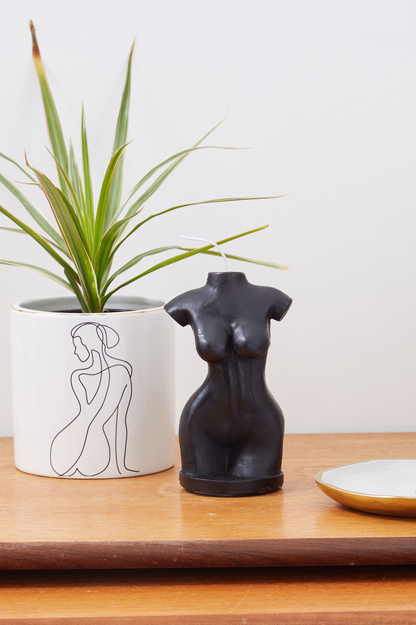 Woman's Body Candle in Black