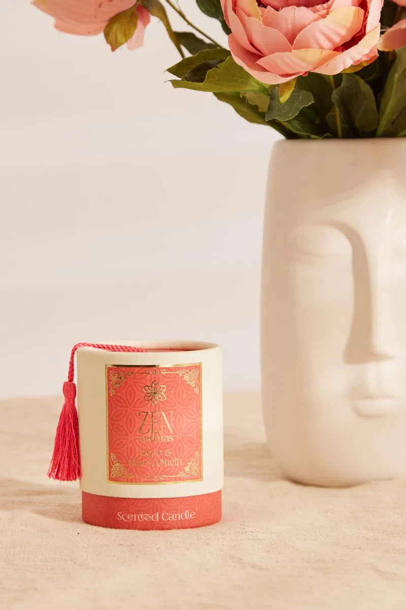 Rose Black Oud Scented Zen Candle