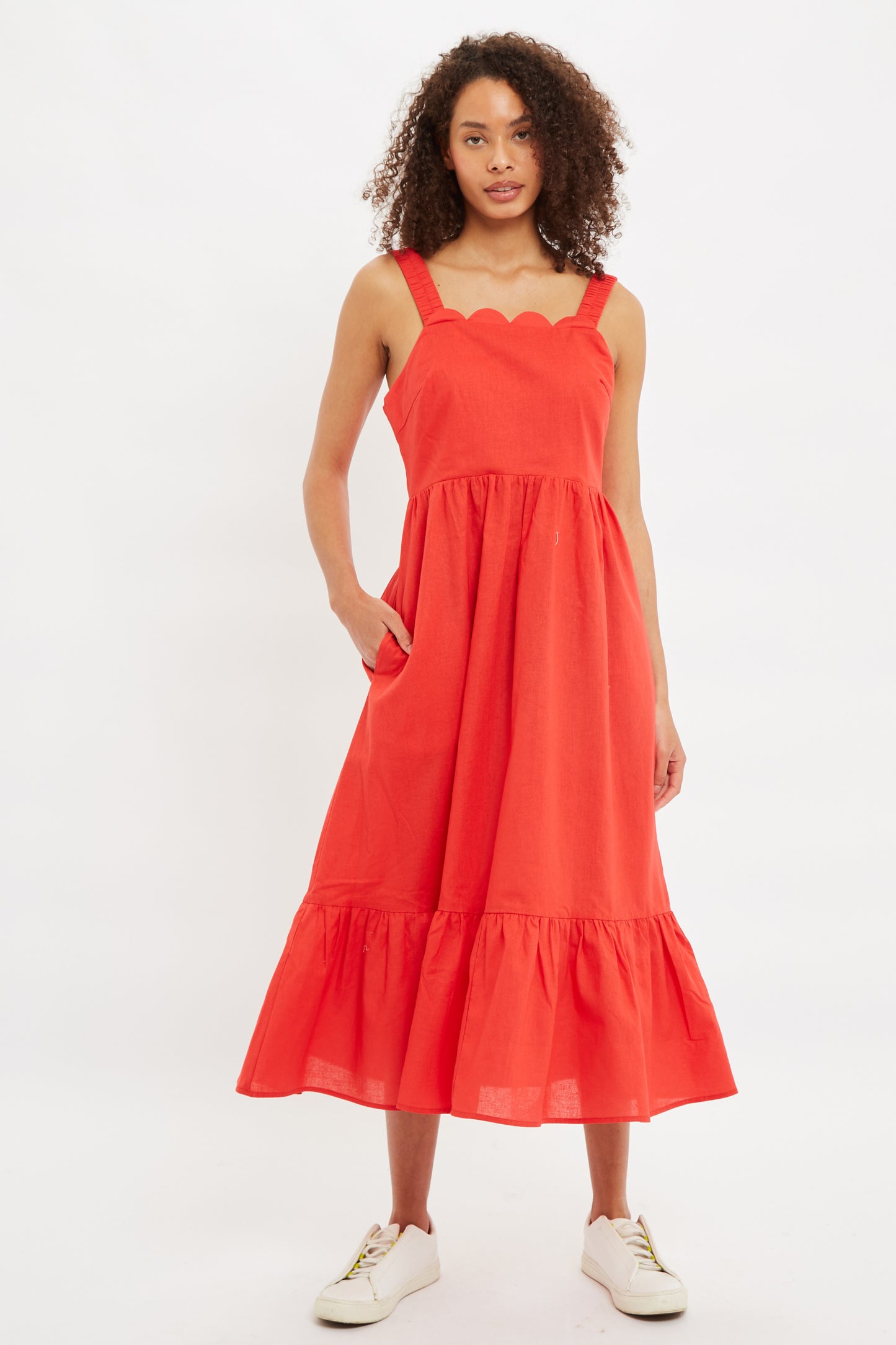 Louche Zora Scalloped Detailed Midi Sundress