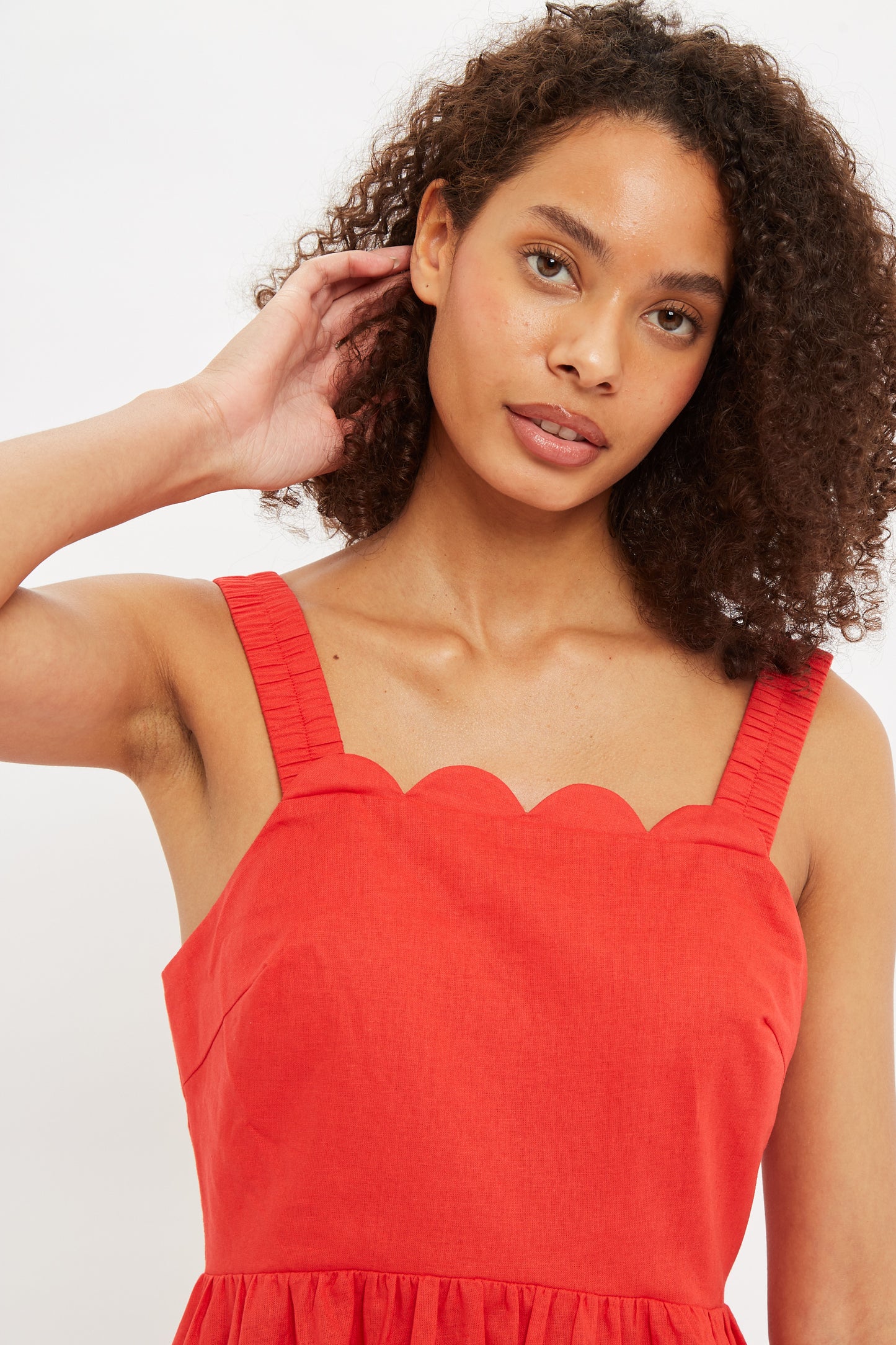 Louche Zora Scalloped Detailed Midi Sundress