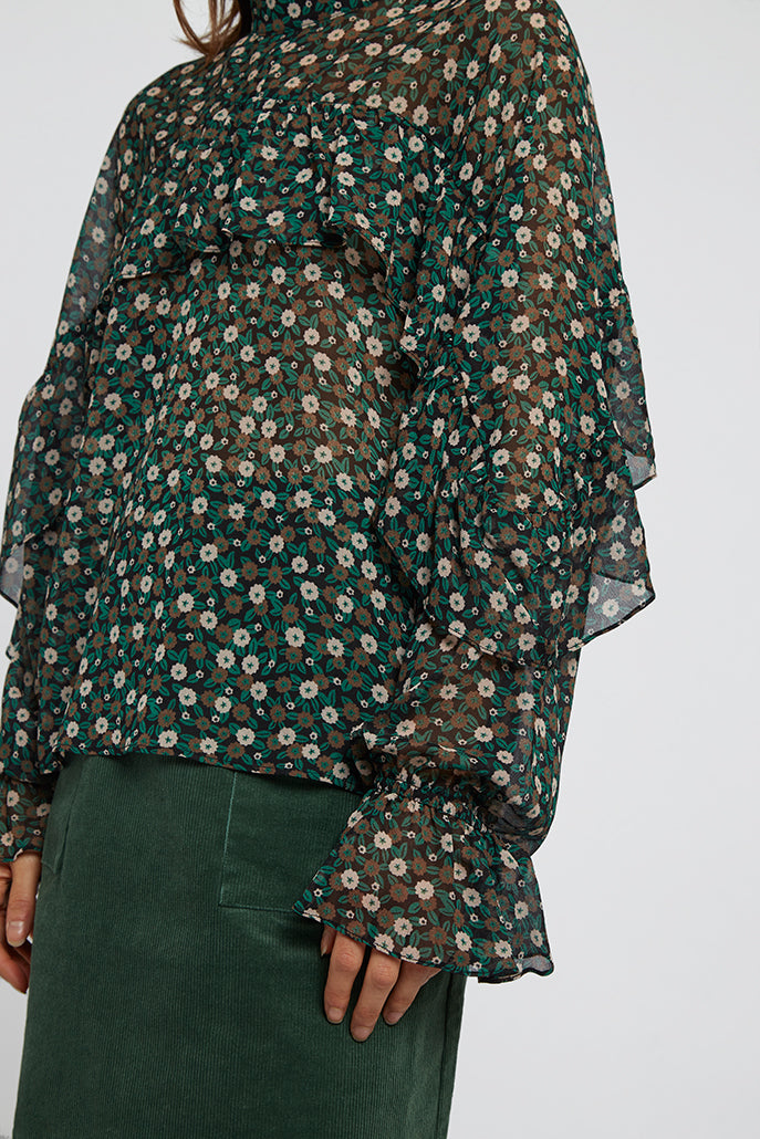 Louche Zoelie Deco Floral Blouse Green
