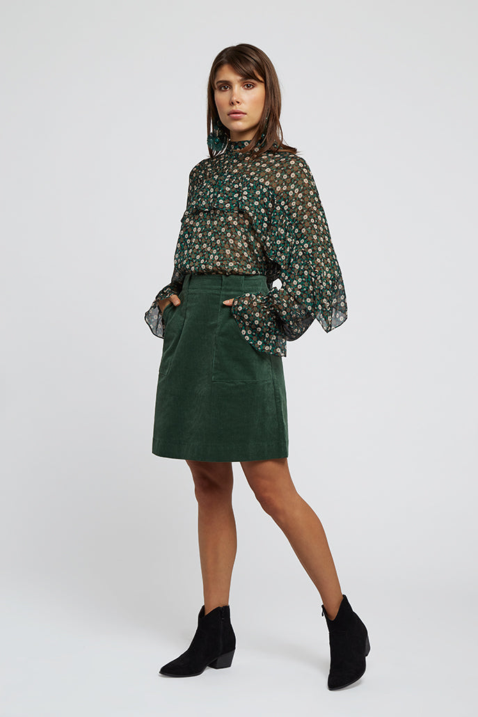 Louche Zoelie Deco Floral Blouse Green