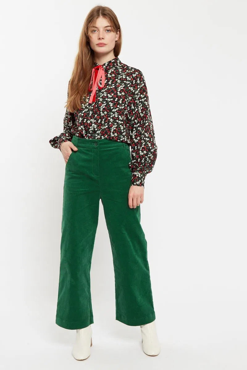 Louche Tim  Baby Cord Straight Cut Trouser Green