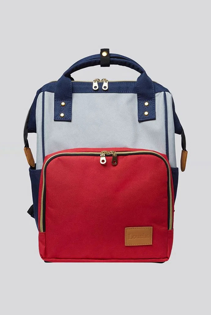 Billie Colour Block Pocket Backpack Red