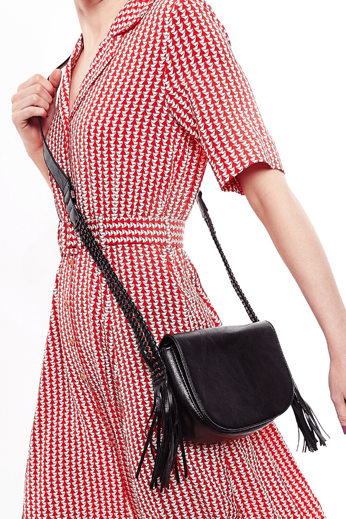 Clay Saddle Bag Tassel Detail