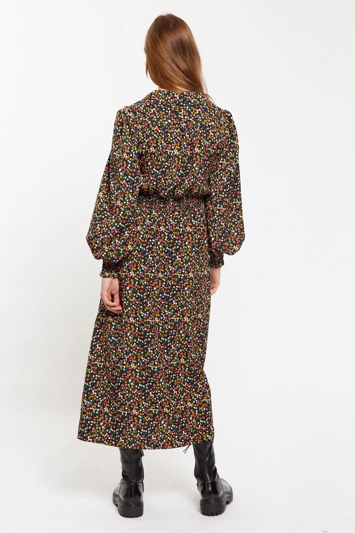 Louche Jussi Dippy Ditsy Print Midi Shirt Dress