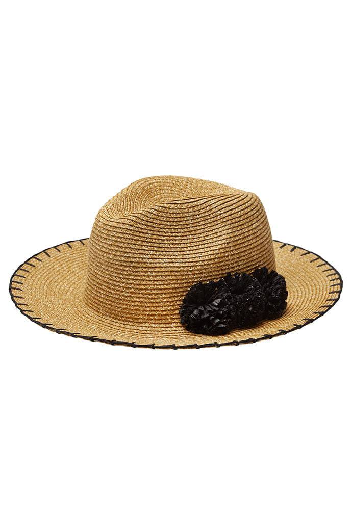 Louche Kia Straw Trilby Hat - Detail 1