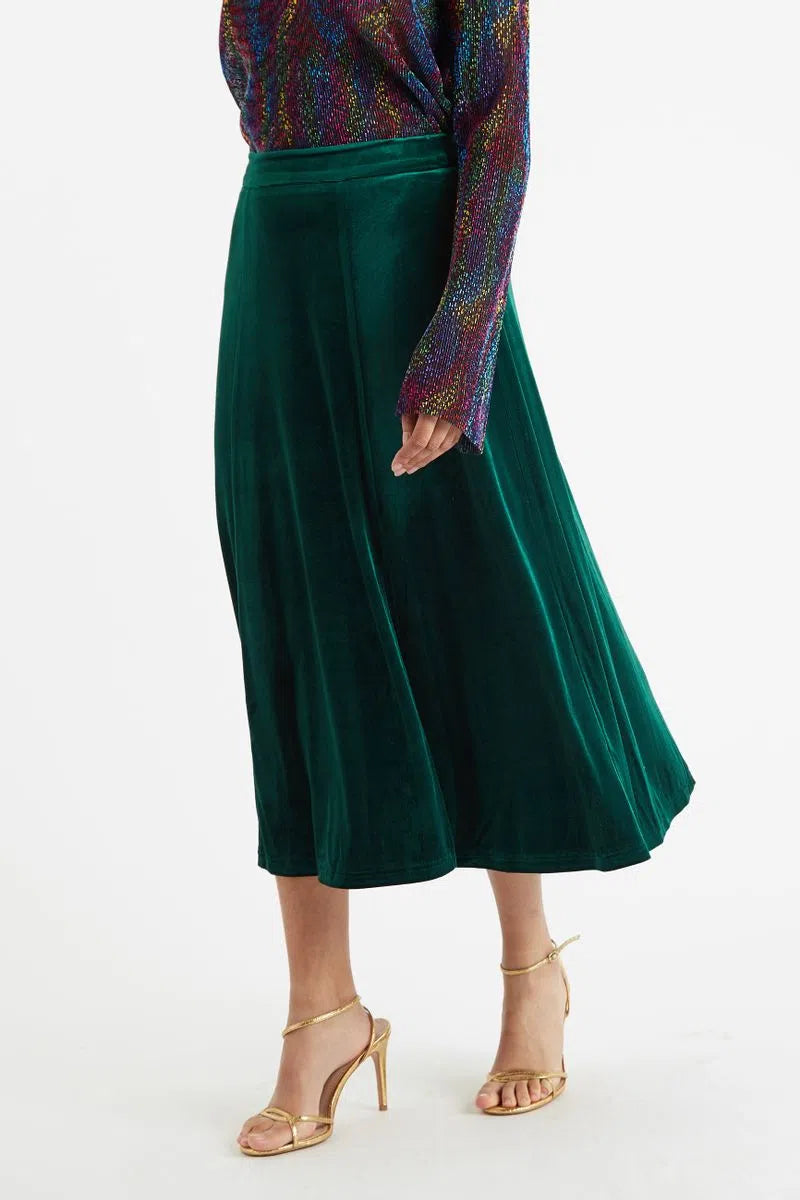 Louche Kiyo Velvet Midi Skirt