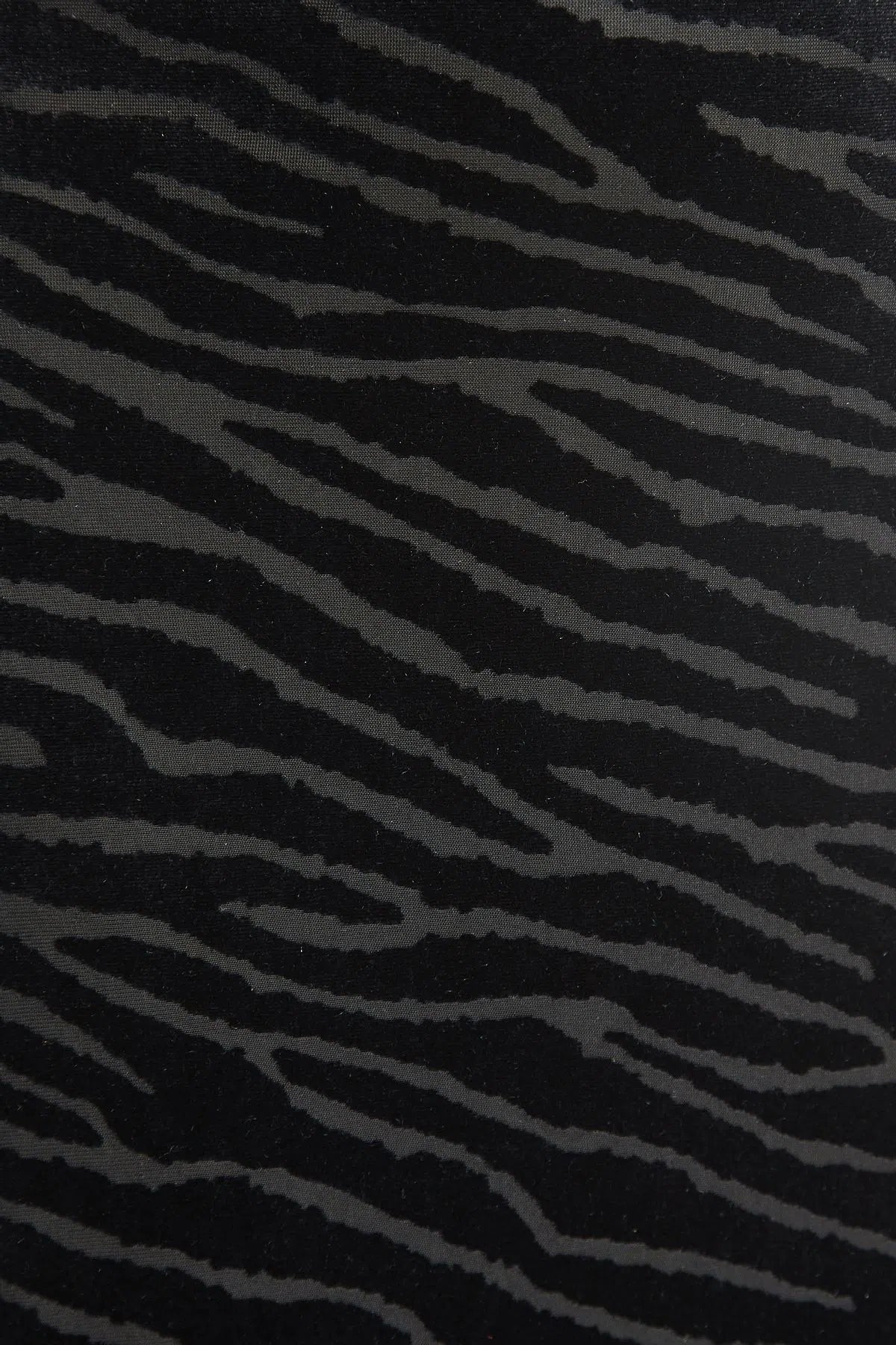 Krystel Zebra Devore Feather Trim Midi Dress Black - Styled