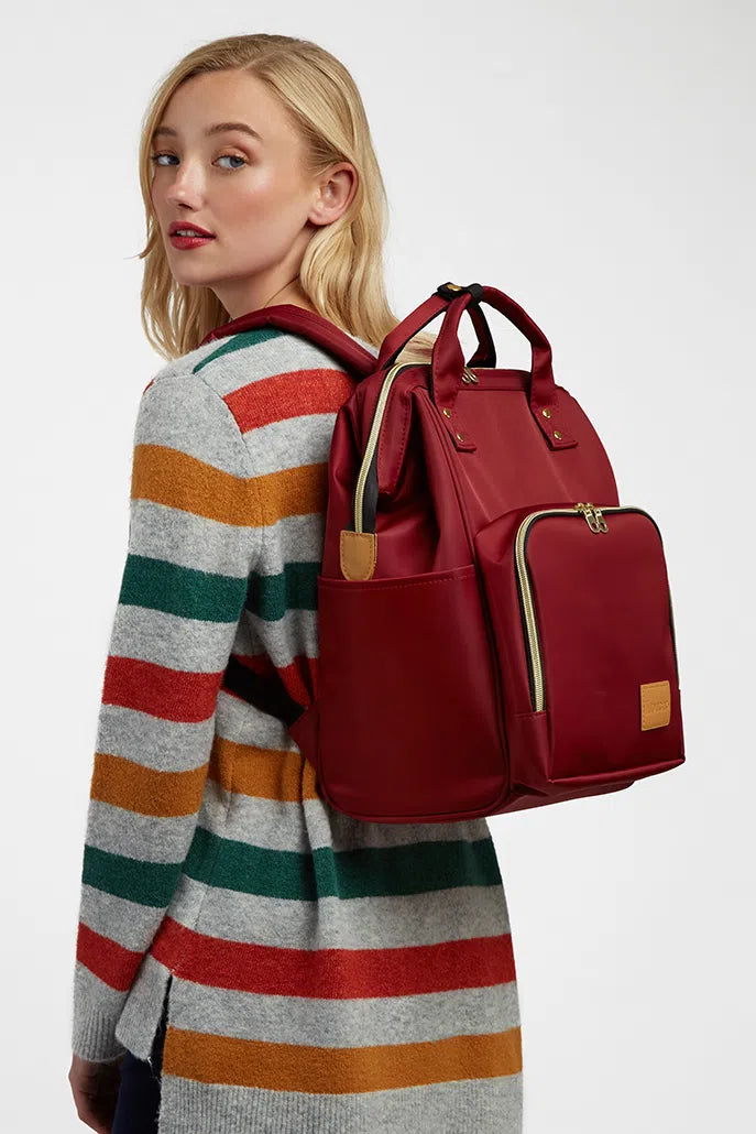 Louche Lexi Framed Backpack Burgundy - Detail 1