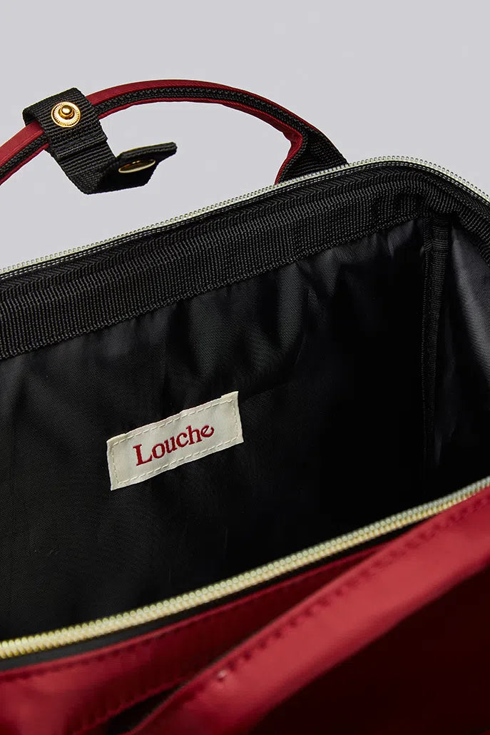 Louche Lexi Framed Backpack Burgundy - Styled