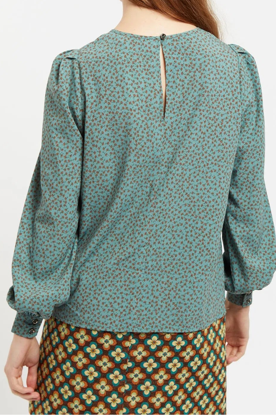 Lima Posy Patchwork Print Long Sleeve Blouse
