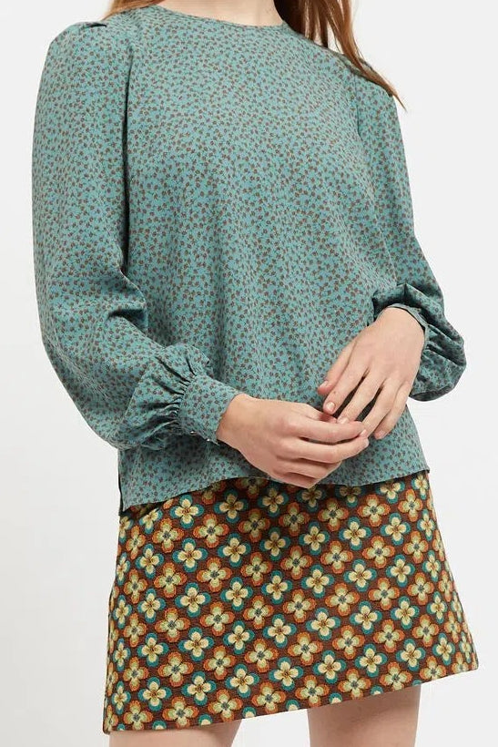 Lima Posy Patchwork Print Long Sleeve Blouse