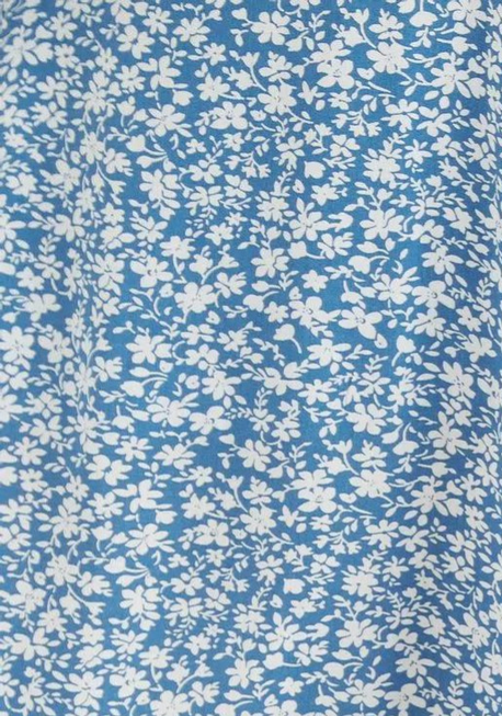 Louche Kiyo Micro Blossom Print Midi Skirt In Blue