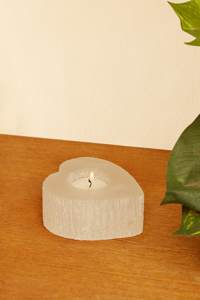Selenite Heart Tea Holder