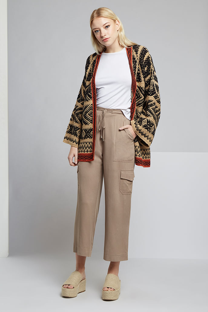 Neil Soft Taupe Utility Cropped Trouser - Styled