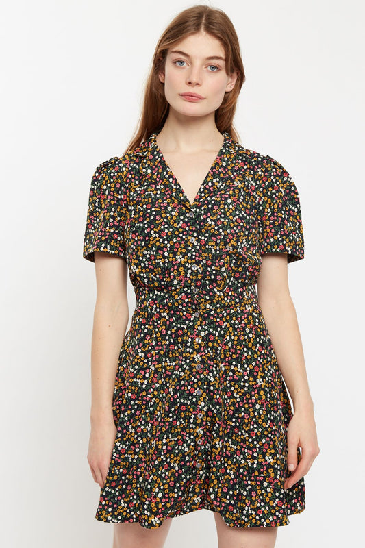 Louche Perry Dippy Ditsy Print Mini Shirtdress