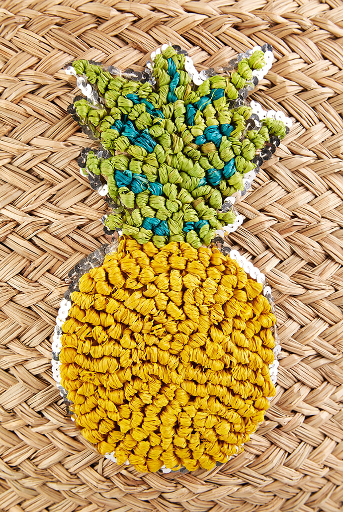 Louche Tilde Straw Bag With Pineapple - Styled