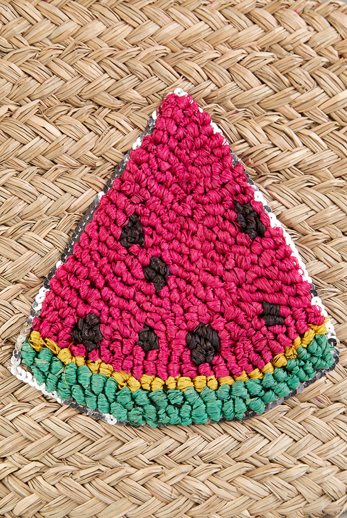 Louche Winnie Straw Bag With Watermelon - Detail 3