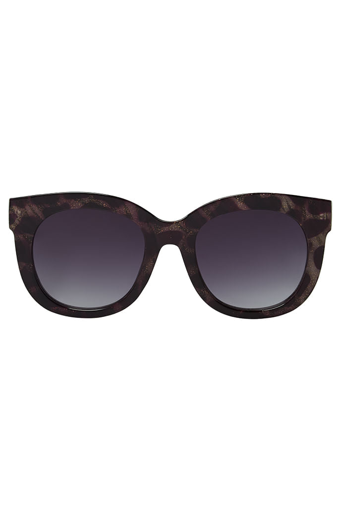 Louche Zabi Glitter Tortoise Shell Sunglasses Purple