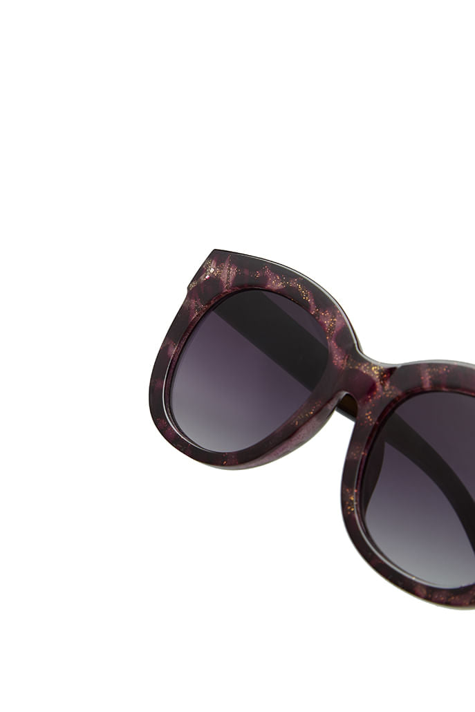 Louche Zabi Glitter Tortoise Shell Sunglasses Purple