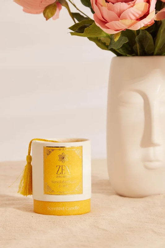 Sandalwood and Iris Scented Zen Candle